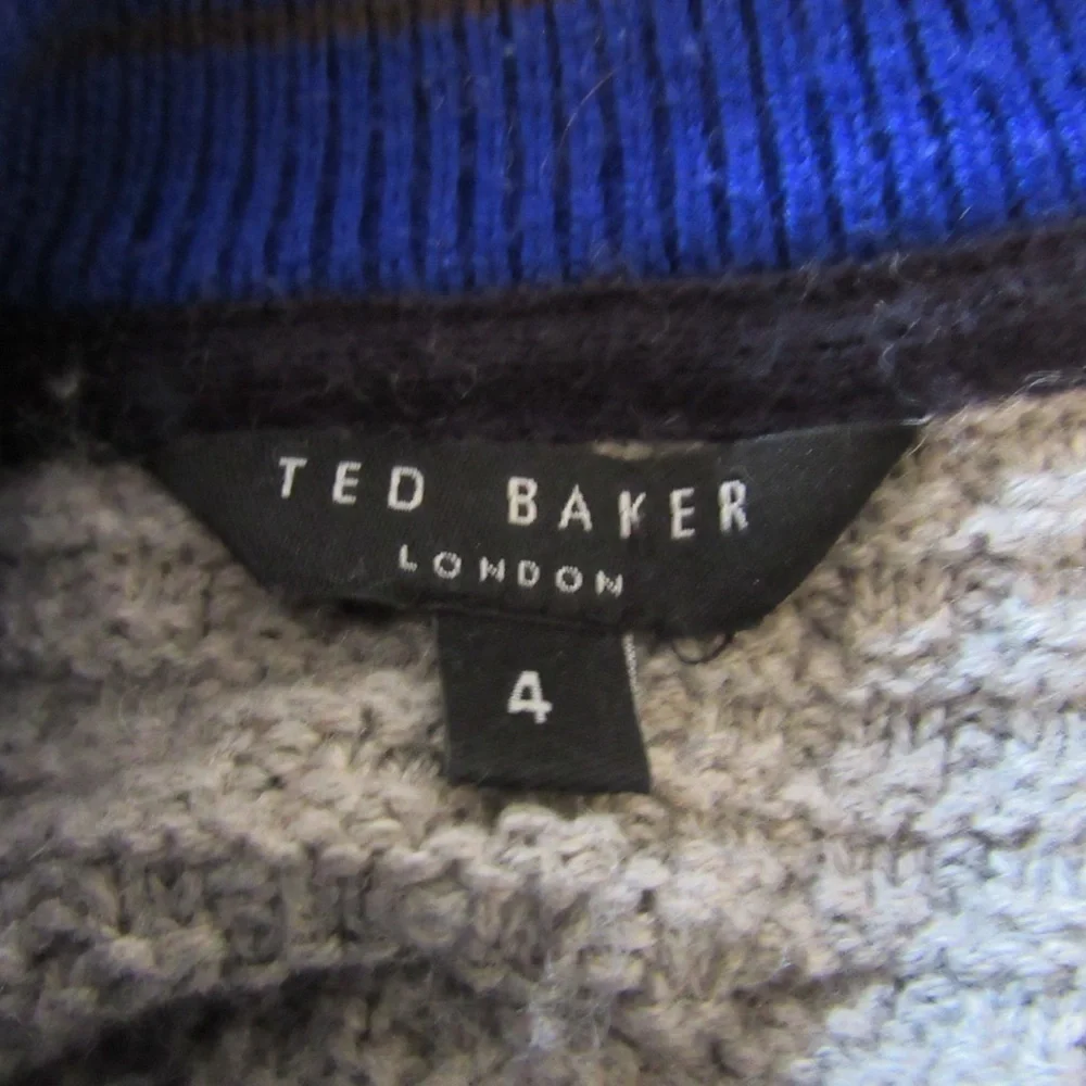 Ted Baker Mens Ovatake Textured Mock Neck Sweater 4 Large Light Brown Classic